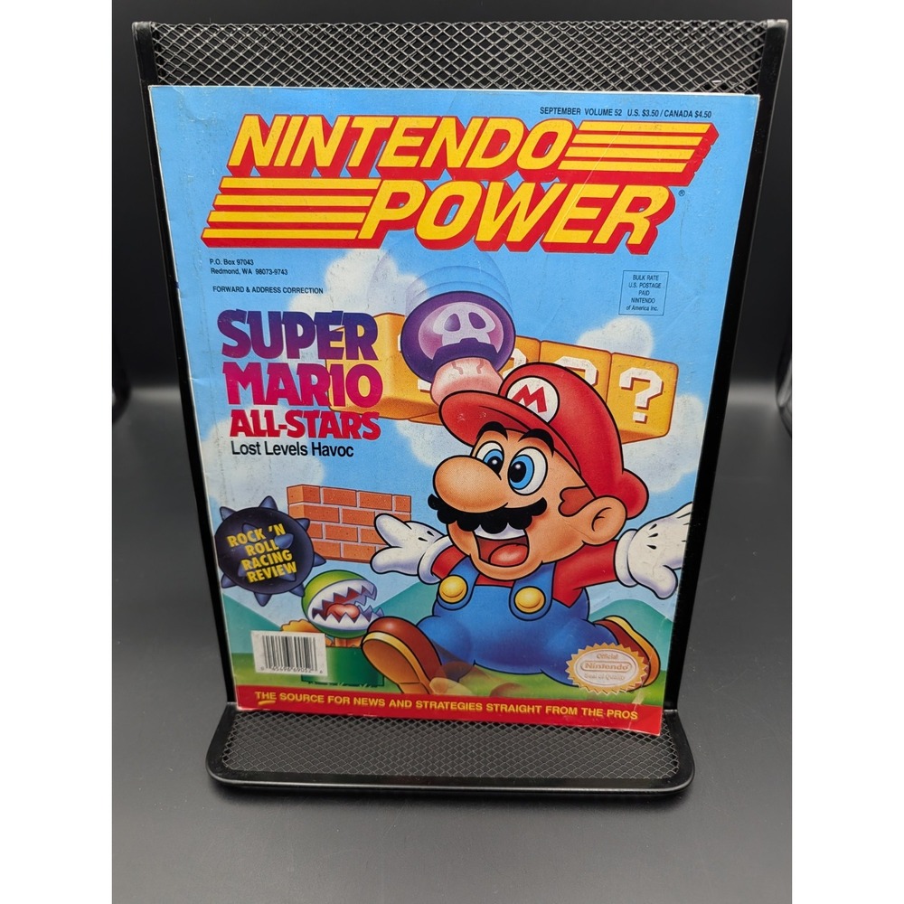 Nintendo Power Magazine Vol 52 September 1993 Super Mario Allstars Poster Cards